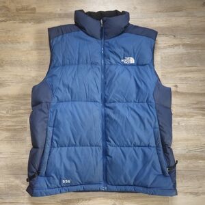 The North Face Men's 550 Goose Down Blue Outdoor Puffer Vest Large